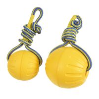 1PC 7/9cm Solid Rubber Ball Pet Dog Training Chewing Game Dog Toy Elastic Ball Molar with Rope Toys