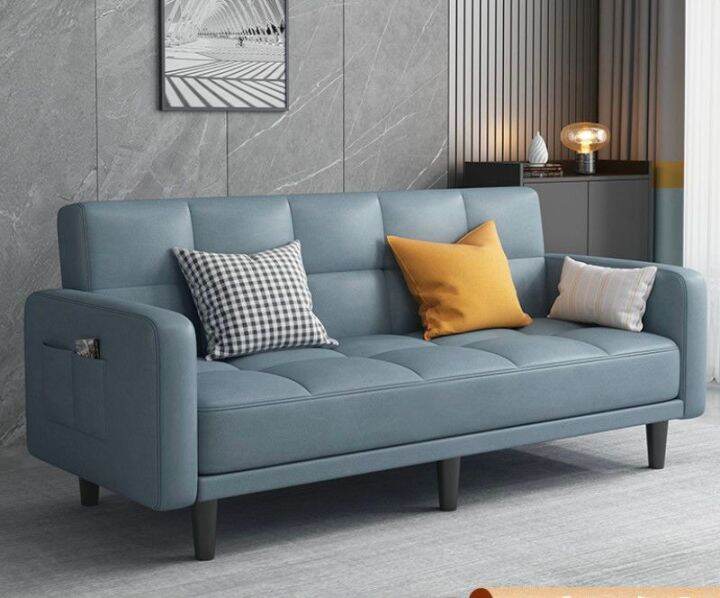 Faux Leather Sofa Bed Foldable Technology Cloth Sofa Bed Multifunction