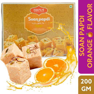 Orange Soan Papdi ( BIKAJI ) 200g.