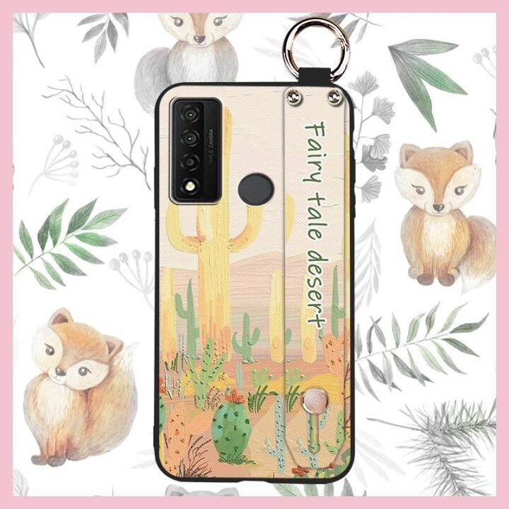 soft-case-cute-phone-case-for-tcl-20r-5g-bremen-5g-20ax-5g-protective-anti-dust-cartoon-lanyard-sunflower-original-soft