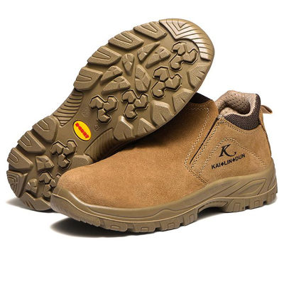 Onesunys🚛COD🚛 รองเท้าเซฟตี้ Safety shoes หัวเหล็ก น้ำตาล ไซส์ 39-45 รองเท้าบูทหุ้มข้อผู้ชาย รองเท้าลำลอง รองเท้าหัวเหล็กทำงาน