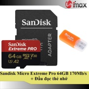 Thẻ nhớ Sandisk Micro SDXC Extreme Pro 64GB 170MB s + Adapter + Đầu đọc
