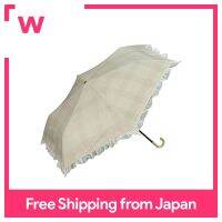 Wpc.parasol,Shading Organza Ruffle Check มินิร่มแบบพับเบจ,50ซม.,ม่านบังแดด,ฝนตกหรือมีแดด,100% รังสียูวี,ด้ามจับทอง,ผู้หญิงผู้ใหญ่น่ารัก,มีสไตล์,ผู้หญิงน่ารัก801-13223-102