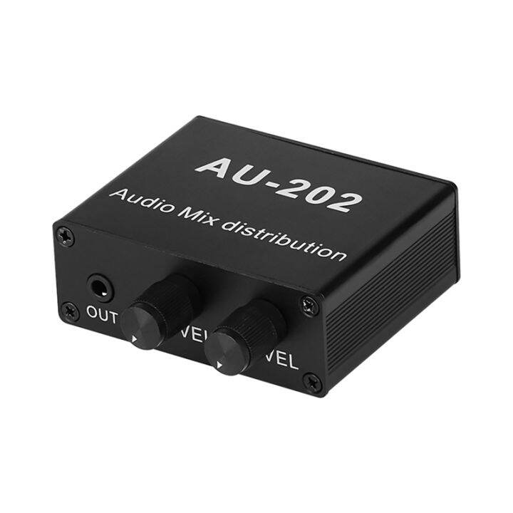 AU202 Stereo Audio Mixer Distributor for Headphone External Power