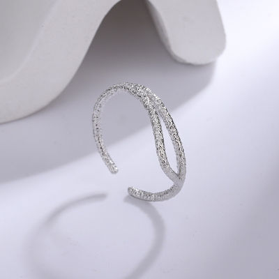 [COD] สไตล์เกาหลีสไตล์ INS เงินสเตอร์ลิง 925 แหวนเปิดหรูหราเบาๆสไตล์พร็อพการออกแบบเฉพาะพื้นผิวที่ผิดปกติแหวนนิ้วชี้ผู้หญิง Christmas Gift