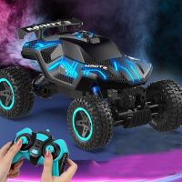 2.4G RC Car 4WD Off-road Vehicle Spray Climbing Car Stunt Car Childrens Toy Radio Control Mountain Racing Lights