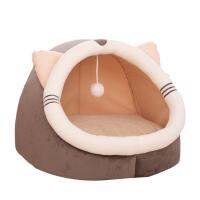 Dog Cave Cute Semi-Enclosed Dog Bed with Cover Cave with Plush Ball Toy Cozy Cat Hideaway Comfortable Dog Cave Bed for Pets Indoor Cats Small Dogs usual