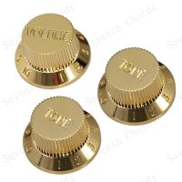 1 Set Gold Golden Electric Guitar Bass Tone And Volume Electronic Control Knobs Cap For Strato Guitar Guitar Bass Accessories