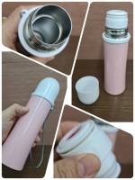 กระติกน้ำสุญญากาศ มีฝาปิดในตัวล๊อค ปิด-เปิดได้ กระติกน้ำร้อน vacuumn flask 300 ml ทำจากแสตนเลส 304 เก็บความร้อนเย็นได้นานกว่า 12-15 ชม