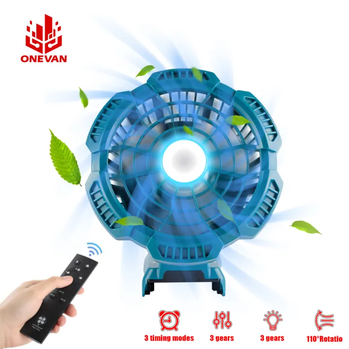 Small Camping Fan With LED Light Emergency Lighting Tools Portable
