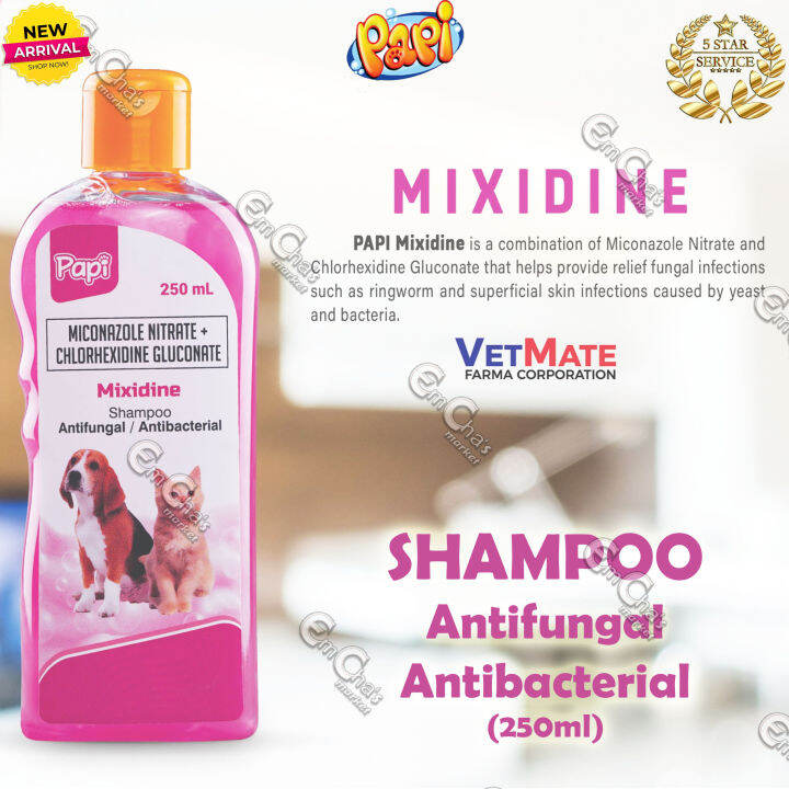 Papi Mixidine Shampoo (250ml) Antifungal Antibacterial for Dogs and Cats Dog Fungal Cat Fungal