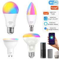 Tuya E14 E27 Wifi Art Bulb สปอตไลท์ไฟ Led GU10หลอดไฟ RGB ตั้งเวลาหรี่แสงได้ Ftion ทำงานร่วมกับ Google Home Echo Alexa