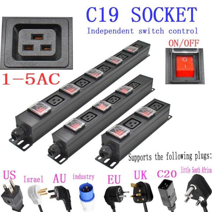 PDU 1U network rack mounted power board distribution C19 socket