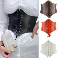 ✴◊ Women Elastic Wide Corset Belts Faux Leather Slimming Shaping Girdle Belt Tight High Waist Versatile for Daily Bustier Corsets