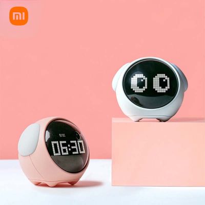 Xiaomi Mijia มัลติฟังก์ชั่นดิจิตอลนาฬิกาปลุกพิกเซลน่ารัก,ไฟ Led ควบคุมด้วยเสียงไฟข้างเตียงนาฬิกาเทอร์โมมิเตอร์บ้าน