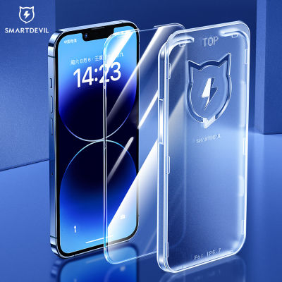 SmartDevil Super Smooth Diamonds ฟิล์มกระจกนิรภัยสำหรับ iPhone 14 Pro Max 14 Pro 14 Plus 13 Pro max 13 13 Pro 12 Pro Max iPhone 11 X XS XR XSMAX 11 Pro 9D Full Coverage Screen Protector Clear Dust-Proof Green Light พร้อมเครื่องมือติดตั้ง