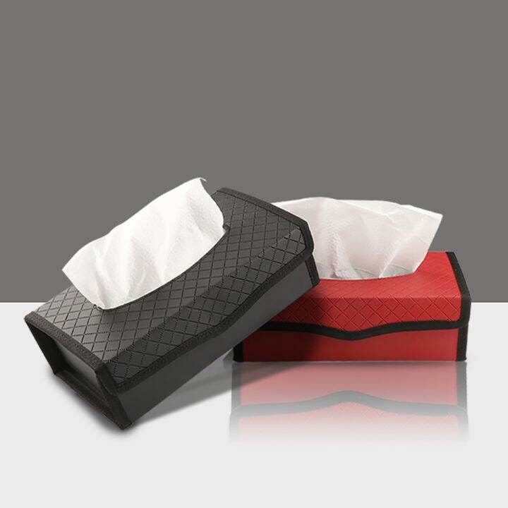 Car Tissue Box PU Leather Auto Paper Towels Holder for Dashboard