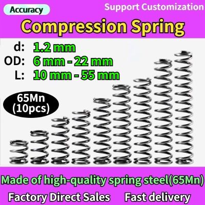 65Mn Wire Diameter 1.2 mm Cylidrical Coil Compression Spring Return Compressed Springs Release Pressure Spring Steel Coils Cable Management