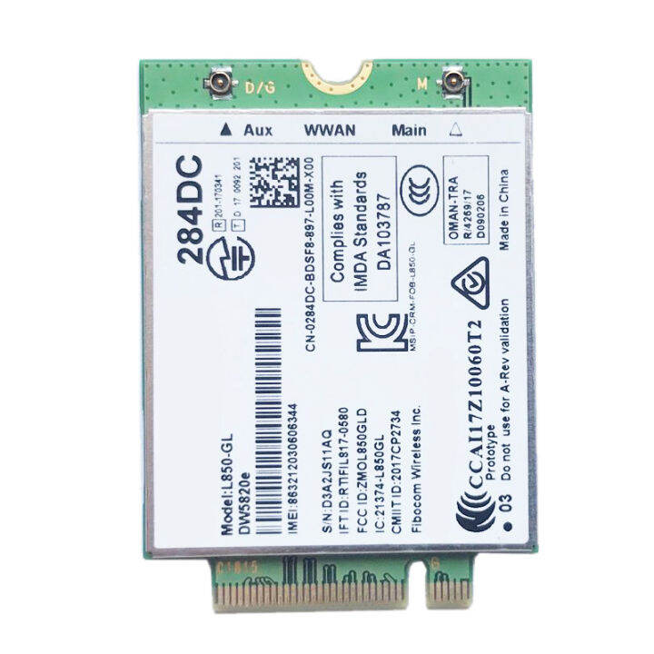 DW5820E L850-GL LTE 4G Card Module 0284DC 284DC for Dell Laptop 3500 ...