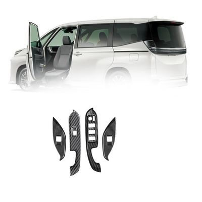 Carbon Fiber Window Glass Lift Button Switch Cover Trim Sticker ABS Carbon Fiber Door Armrest RHD for Toyota Voxy 2022