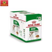 [ยกกล่อง 12 ซอง] Royal Canin Mini Adult Pouch Gravy อาหารเปียกสุนัขโต พันธุ์เล็ก อายุ 10 เดือน - 12 ปี (ซอสเกรวี่, Wet Dog Food, โรยัล คานิน)