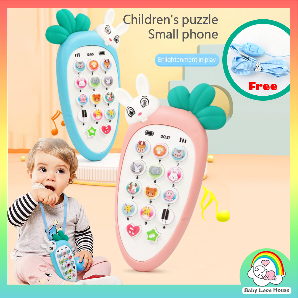 Ready Stock Baby Kids Phone Toy early education toys Chinese Musical Lullaby Radish tee ther bit to Main bayi