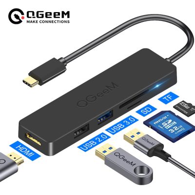QGeeM USB C Hub for Macbook Pro Type C Hub to HDMI USB 3.0 TF SD Multi USB 3.1 Hub Adapter for iPad Pro OTG Splitter USB C Dock Adapters