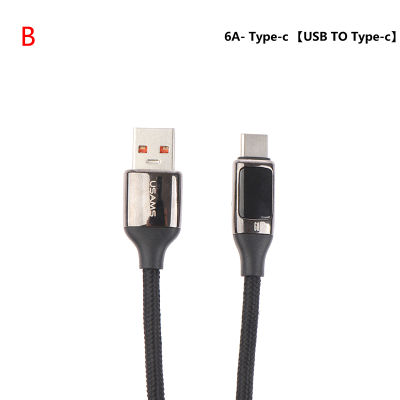 wucuuk สาย LED Display Pd 100W Fast CHARGING 6A USB to Type-C Phone CABLE