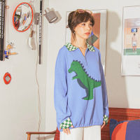 (inci.bkk) Rexie Sweater เสื้อกันหนาวไหมพรม ลายไดโนเสา