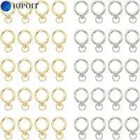 IOPOIT 40 Pcs โลหะผสมอัลลอยด์ สปริงกลม Snap hooks แหวนหมุน เงินและทอง เส้นผ่าศูนย์กลาง0.74นิ้ว ตาไก่โอริงหัวเข็มขัด ทนทานต่อการใช้งาน หัวเข็มขัดโอริงประตูสปริง กระเป๋าเงินสตรี