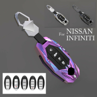 Zinc Alloy Silicone Car Key Fob Cover Case for Infiniti FX35 QX50 for Nissan Qashqai J11 Pulsar Juke Tiida Note Keychain