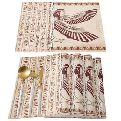 4/6pcs Set Egyptian Table Mat For Dining Table Kitchen Accessories Linens Placemat Tea Coaster Pads