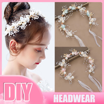Wedding Hair Headdress Imitated Pearl Hair Headdress Bridal Headband Flower Wreath Jewelry Flower Wreath Headband Imitated Pearl Hair Headdress