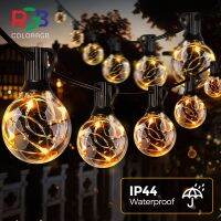 Solar Patio String Light G408 Light Modes Outside Weatherproof Hanging Lights for Backyard Bistro Balcony Pergola Party Decor