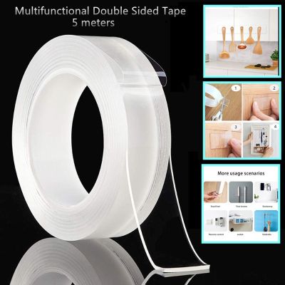 3M Double Sided Tape Nano Pita 5M Rumah Tangga Tahan Air Stiker Dinding Dapat Digunakan Kembali Perekat Kamar Mandi Rumah Dapur Korasi Tape