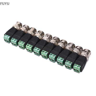 FUYU 10 MALE COAX CAT5ไปยัง Coaxial BNC CABLE CONNECTOR ADAPTER กล้อง CCTV Video Balun