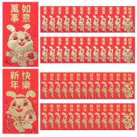 Red Year Envelopes New Money Chinese Packet Envelope Rabbit Pocket Bunny Paper Pattern Hong Bao Packets Festival Ofspring
