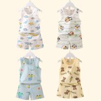 Summer Childrens Clothing Mother Kids Clothes Baby Cotton Print T-shirt Vest Tank Tops Shorts Sets Boys Girls Cute Breathable