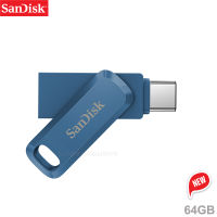 SANDISK ULTRA DUAL DRIVE GO USB TYPE-C 64GB BLUE (SDDDC3-064G-G46NB) แฟลชไดรฟ์ แฟลตไดซ์ ไดร์ฟ OTG สำหรับ โทรศัพท์ แทปเลท แท็บเล็ต คอมพิวเตอร์ คอม PC Mac รับประกัน Synnex 5ปี