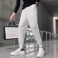 NGHG MALL-Summer New High Quality Handsome Casual Pants for Mens Korean Edition Trend Versatile Harun Trendy Mens Patterned Pants