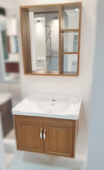Rust Resistant Aluminum Bathroom Vanity Cabinet With Mirror And Ceramic Sink Fittings Faucet Not Included Lazada Ph - Bathroom Sink With Cabinet And Faucet