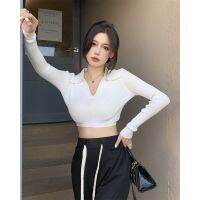 COD DSFERTRETRE Pinkstore29 Long Sleeve Croptop Shirt Neck Style Body Shape A505499