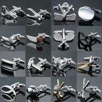 Mens French shirt cufflinks sports entertainment daily tools hammer knife Golf racket CuffLink Towels