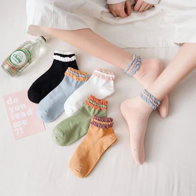 Summer Women Cotton Socks Candy Colors Fashion Korean Ins Ladies Ankle Socks Sterilization Deodorant