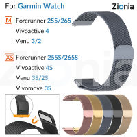 Zionia สายนาฬิกาวง 18 มม.22 มม.กว้าง Milanese ห่วงสแตนเลสโลหะ สำหรับ Garmin Forerunner 265 265S 255 255S Music Forerunner265 Forerunner265S Vivoactive 4/4S Vivomove 3S Captain Marvel Rey First Avenger Venu 2 2S 3 3S Venu2 Venu2S กีฬานาฬิกาอัจฉริยะ