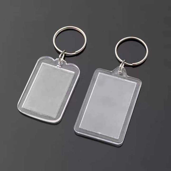 100 Original AMZ 1pc Acrylic Photo Frame Keychain Holder Photo Insert