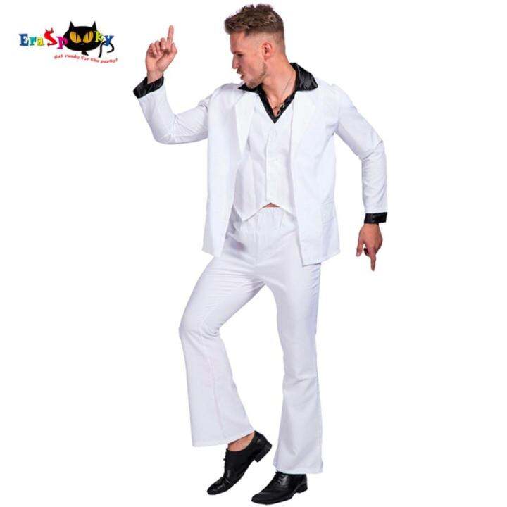 Men's 80s Disco Dance Costumes Adult Retro Night Fever Pub Dancer Outfit |  Lazada