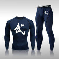 3 PcsSet Mens Running Sports Suit MMA Rashgard Male Quick Drying Sportswear Compression Clothing Fitness Training Kit Thermal