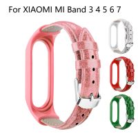 สร้อยข้อมือสำหรับสาย Xiaomi Mi 7 6 5 4 3สายหนังเปลี่ยน MiBand สายรัดข้อมือ6 4สาย Band5สำหรับ Amazfit สายรัด Xiaomi Mi