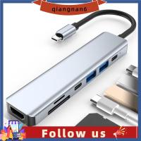 QIANGNAN6การ์ดความจำ8ใน1แท่นวางมือถือ RJ45แยกชนิด C PD ชาร์จ HDMI 4K USB C ฮับ